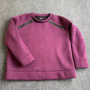Kate Spade Saturday Women’s Large Long Sleeve Cropped Sweatshirt Zipper Burgundy